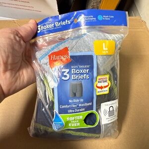 New Hanes Boys Tagless Boxer Briefs Comfort Flex Waistband size L